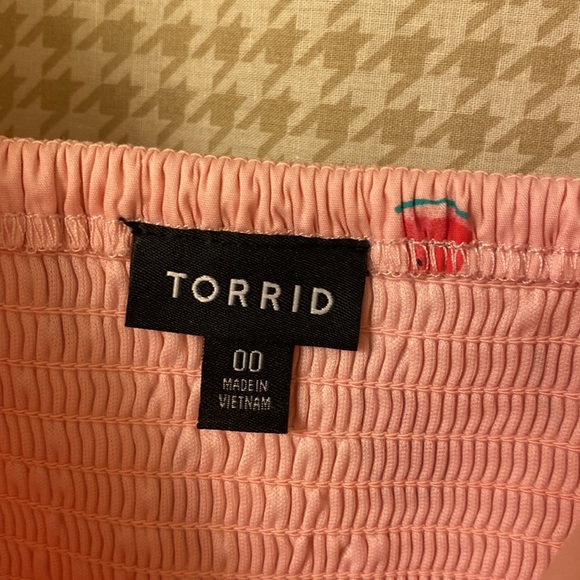 Torrid watermelon pinup girl style tie front poplin dress 00X - Picture 6 of 8